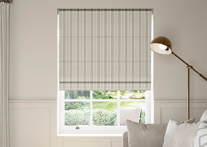 Castelle Stripe, Dove Grey - Twist&Fit Roman Blind - Image 3